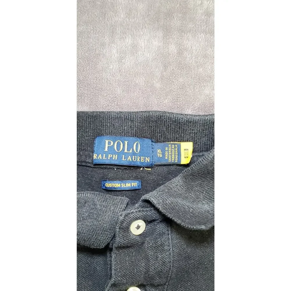 Polo Ralph Lauren Shirt Men's Sz XL Gray Custom Slim Fit Short Sleeve Za3-56